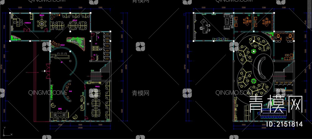 办公平面布置图两层【ID:2151814】