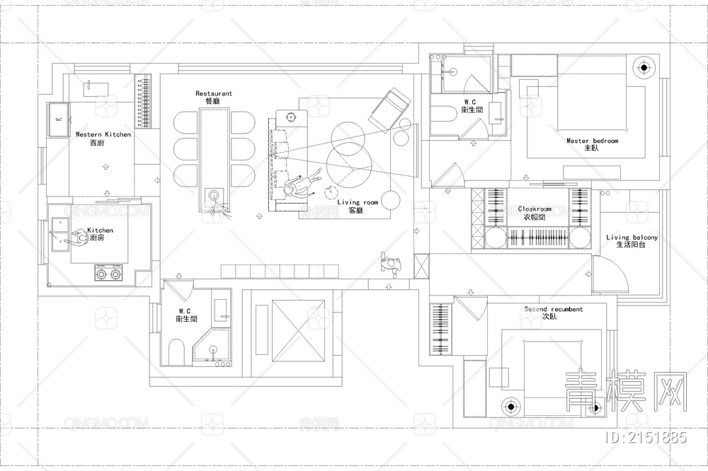 彩平图PSD源文件室内设计家装CAD家具ps分层平面效果图【ID:2151885】