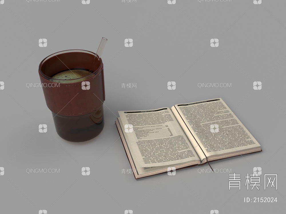咖啡杯书籍3D模型下载【ID:2152024】