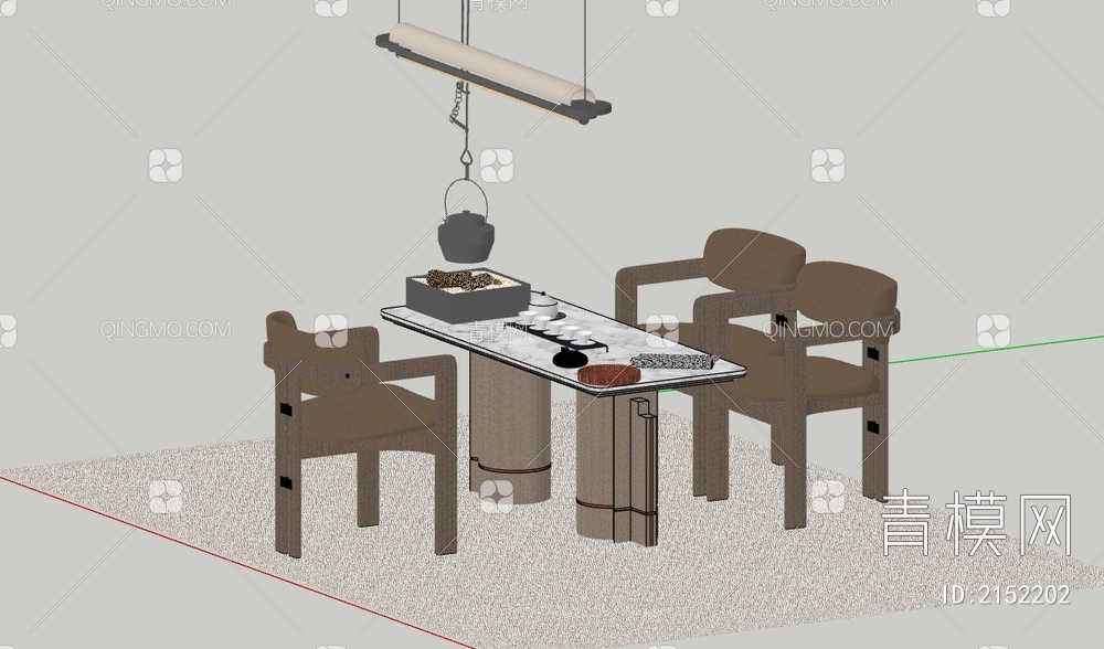 茶桌椅SU模型下载【ID:2152202】