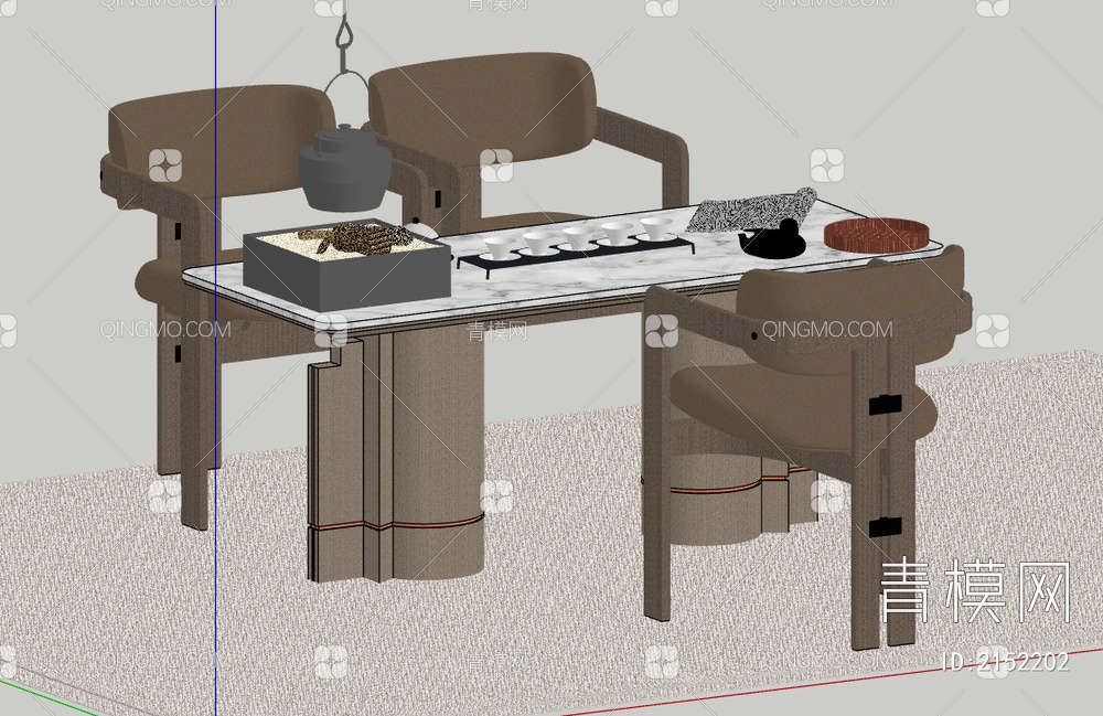茶桌椅SU模型下载【ID:2152202】