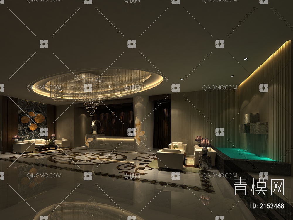 酒店大厅3D模型下载【ID:2152468】