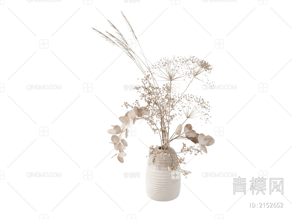 花瓶花卉3D模型下载【ID:2152652】