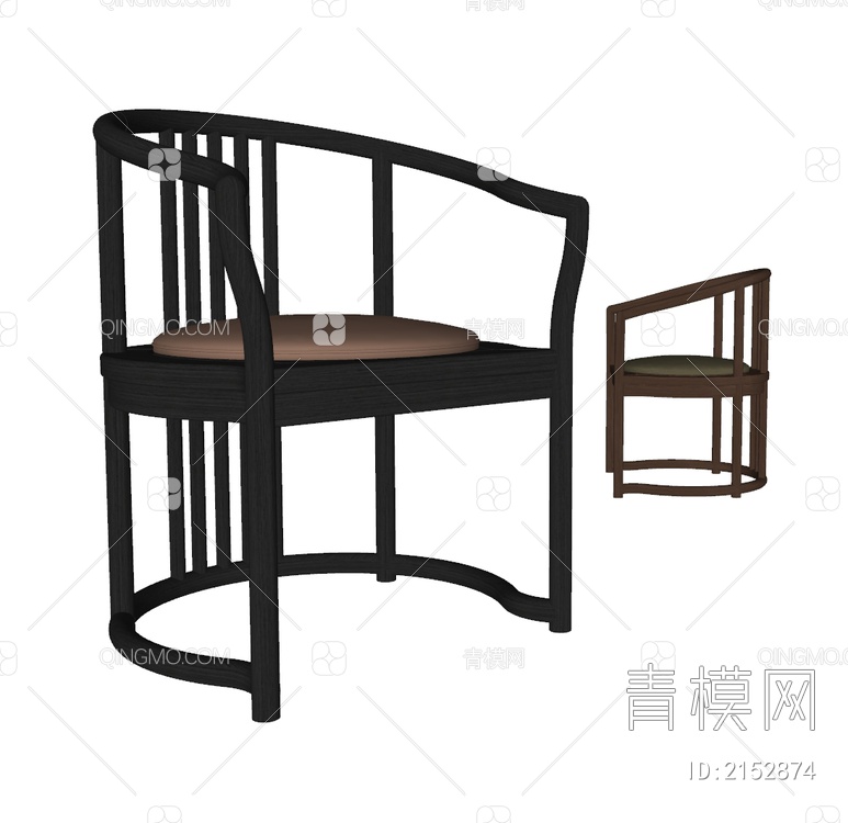 单椅 餐椅SU模型下载【ID:2152874】