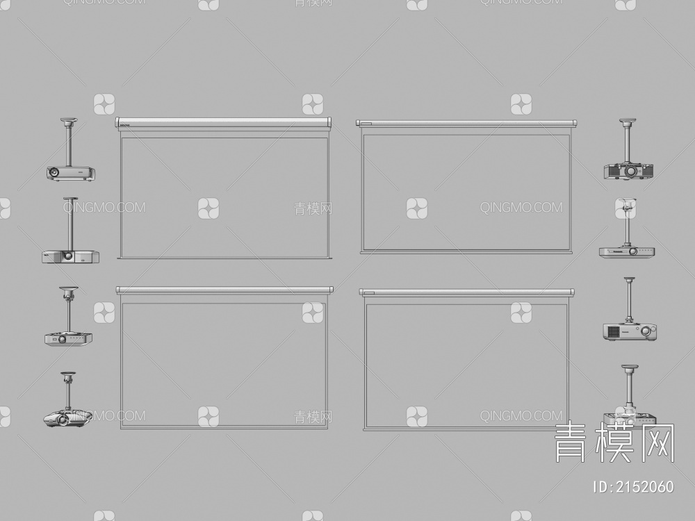 投影仪幕布3D模型下载【ID:2152060】