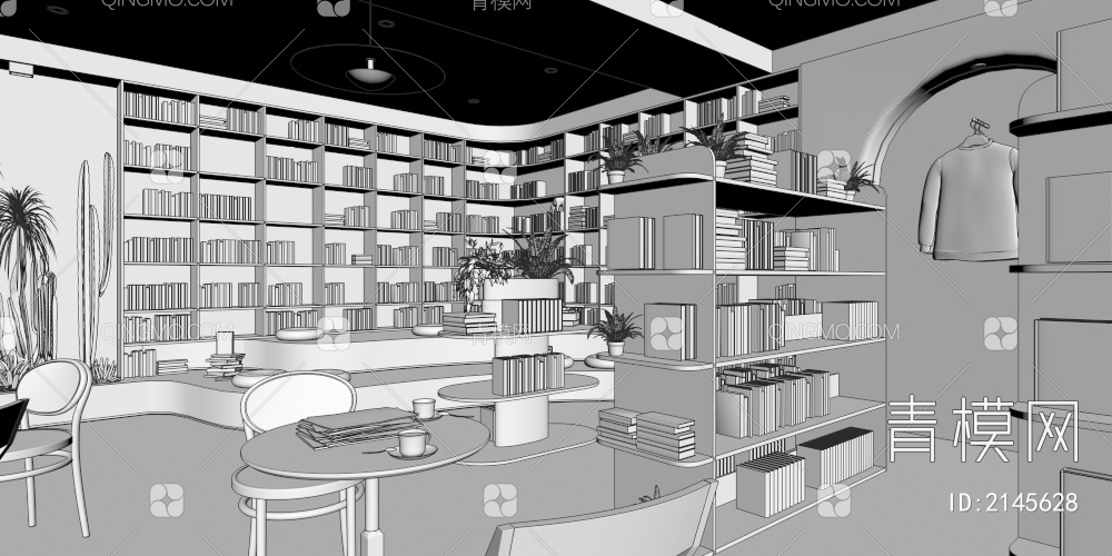 咖啡书屋3D模型下载【ID:2145628】