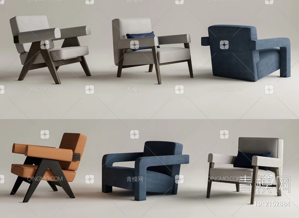 沙发椅 扶手椅3D模型下载【ID:2152884】