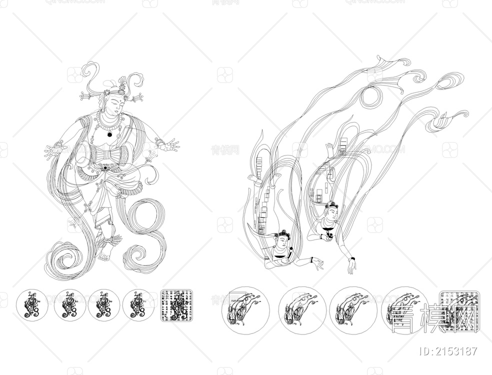 敦煌飞天CAD【ID:2153187】
