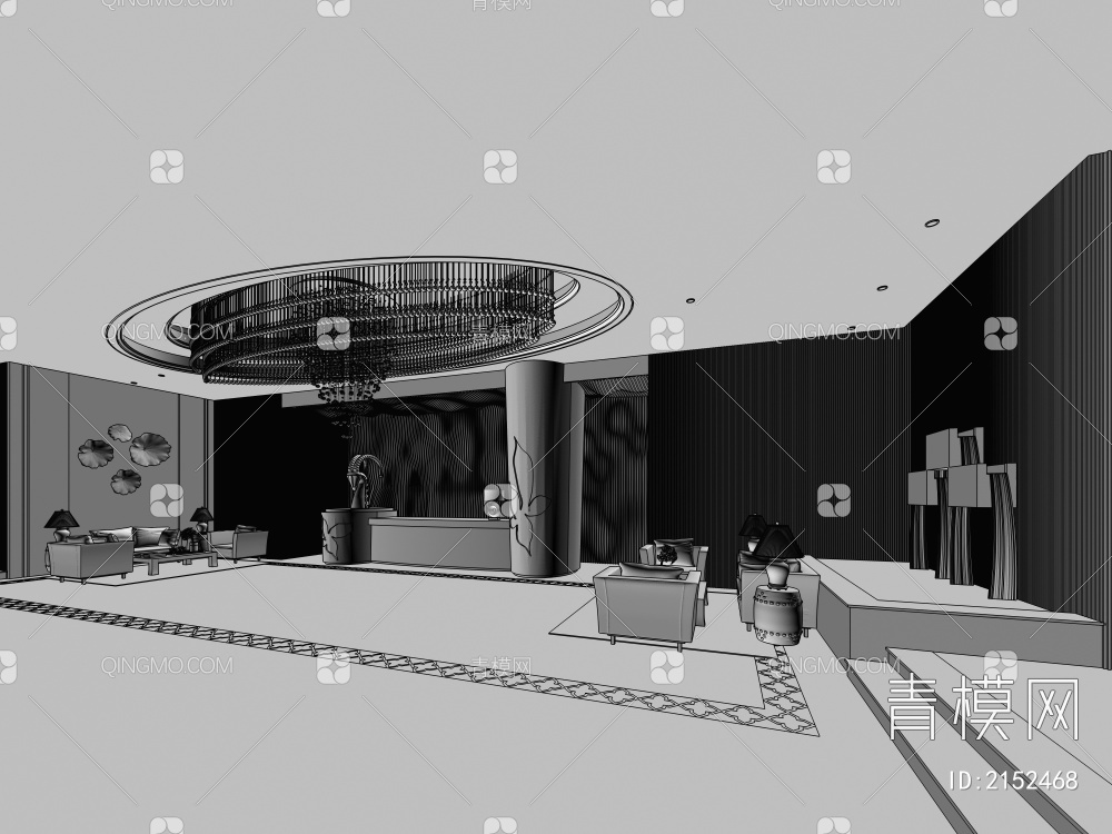 酒店大厅3D模型下载【ID:2152468】