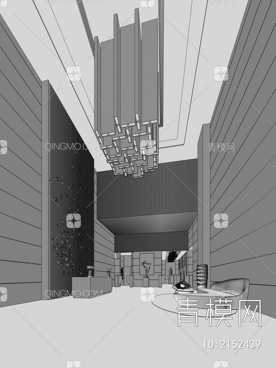 写字楼大厅3D模型下载【ID:2152439】