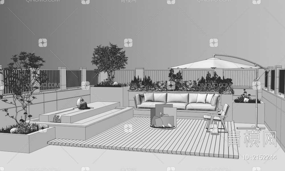 屋顶花园3D模型下载【ID:2152244】