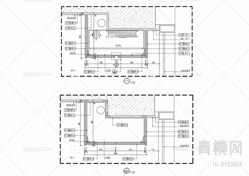 消火栓柜门施工大样详图【ID:2153827】