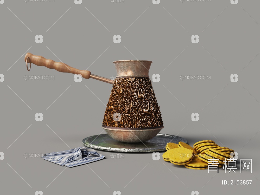 铜掐丝奶茶壶 巧克力饼干3D模型下载【ID:2153857】