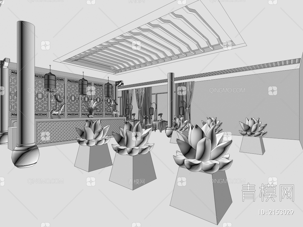 中餐厅3D模型下载【ID:2153029】