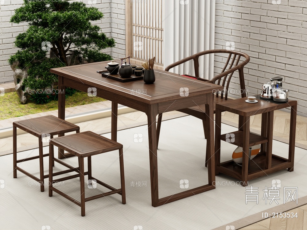 茶桌椅 泡茶桌3D模型下载【ID:2153534】