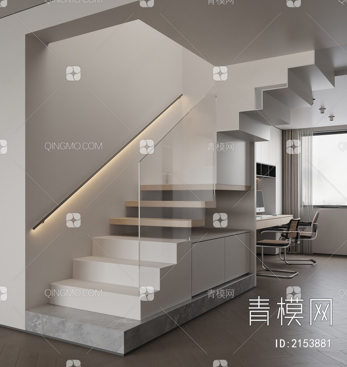 楼梯隔间3D模型下载【ID:2153881】