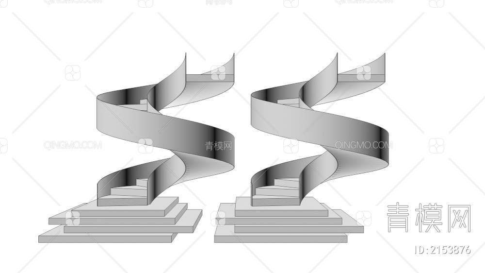 旋转楼梯3D模型下载【ID:2153876】