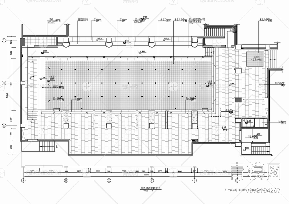 650㎡游泳池及休闲区室内装饰施工图【ID:2154267】