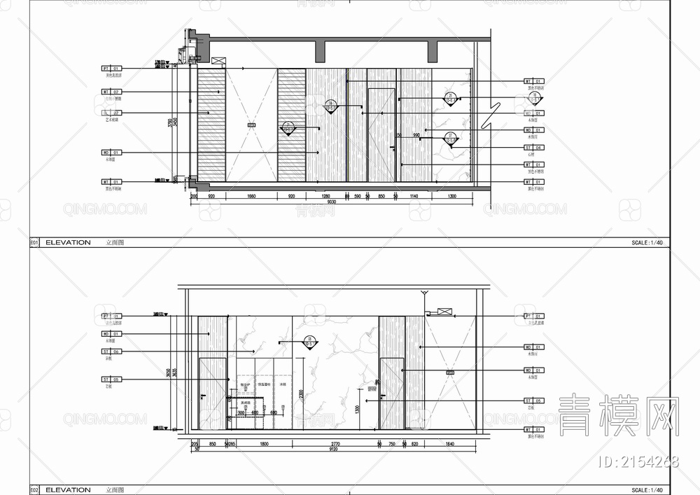 180㎡家装大平层室内施工详图 样板间 私宅 大平层【ID:2154268】