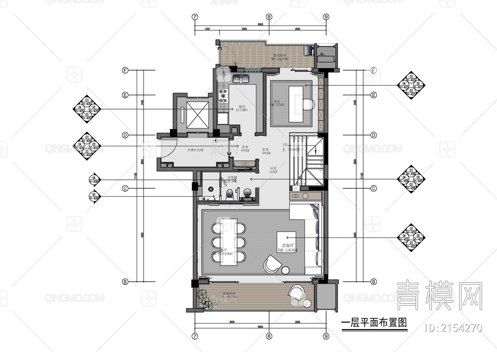 三层别墅室内施工详图 家装 豪宅 私宅 样板房 洋房【ID:2154270】