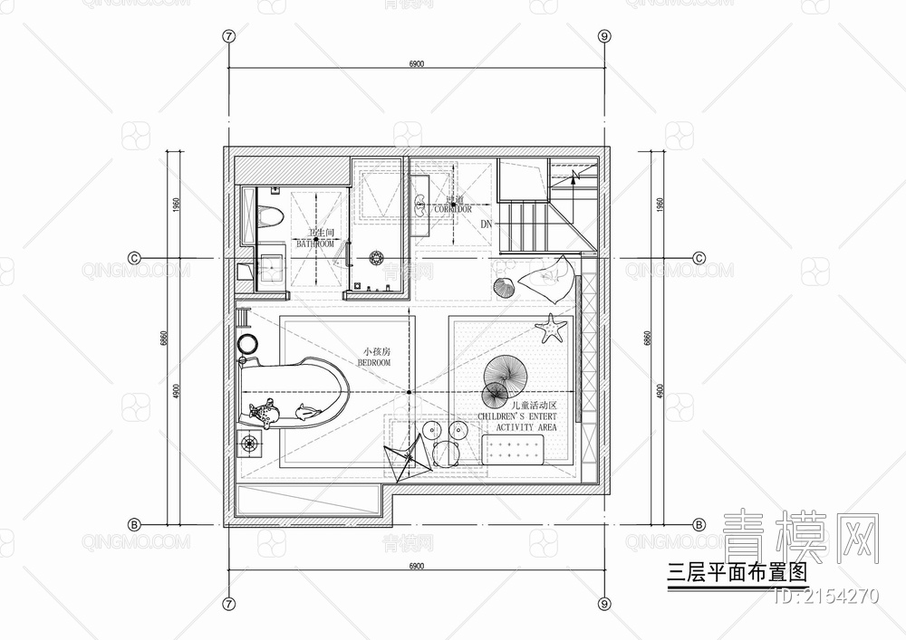 三层别墅室内施工详图 家装 豪宅 私宅 样板房 洋房【ID:2154270】