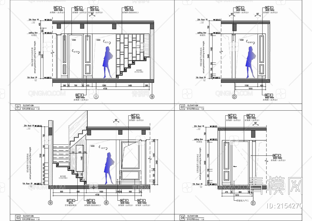 三层别墅室内施工详图 家装 豪宅 私宅 样板房 洋房【ID:2154270】