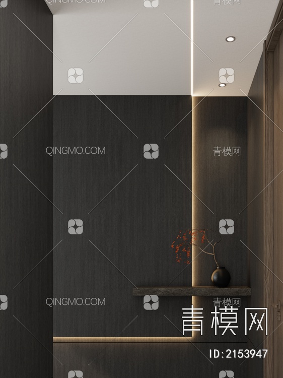 灯带造型 禅意 端景 玄关3D模型下载【ID:2153947】