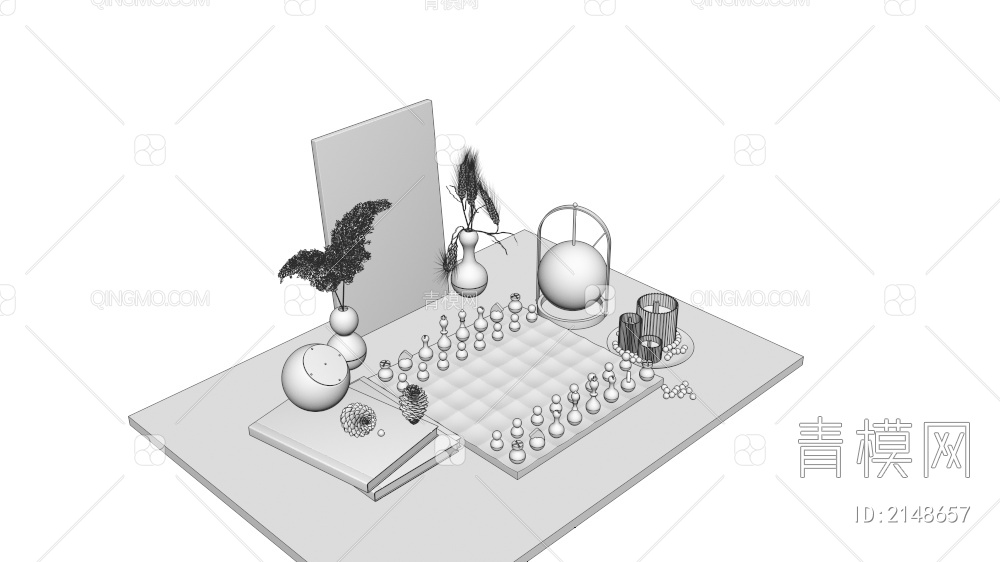 国际象棋装饰组合3D模型下载【ID:2148657】