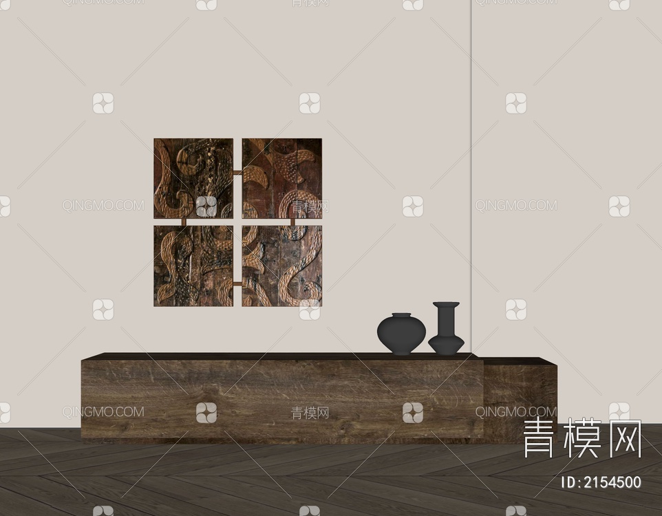 中古风雕刻装饰挂件SU模型下载【ID:2154500】