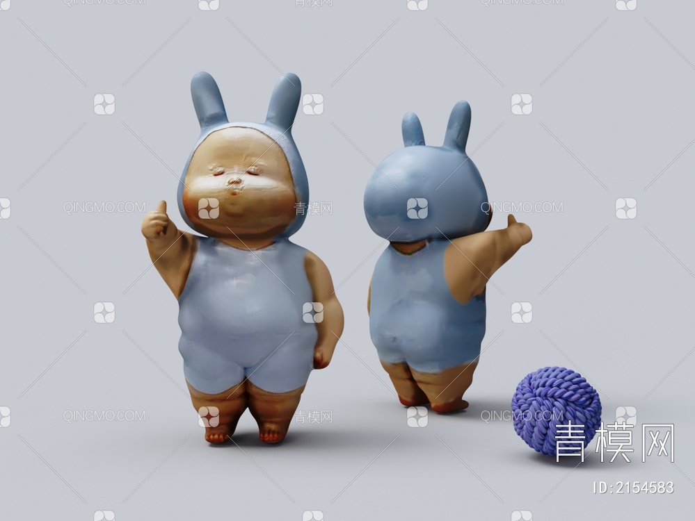 玩偶摆件 雕像婴儿 线团3D模型下载【ID:2154583】