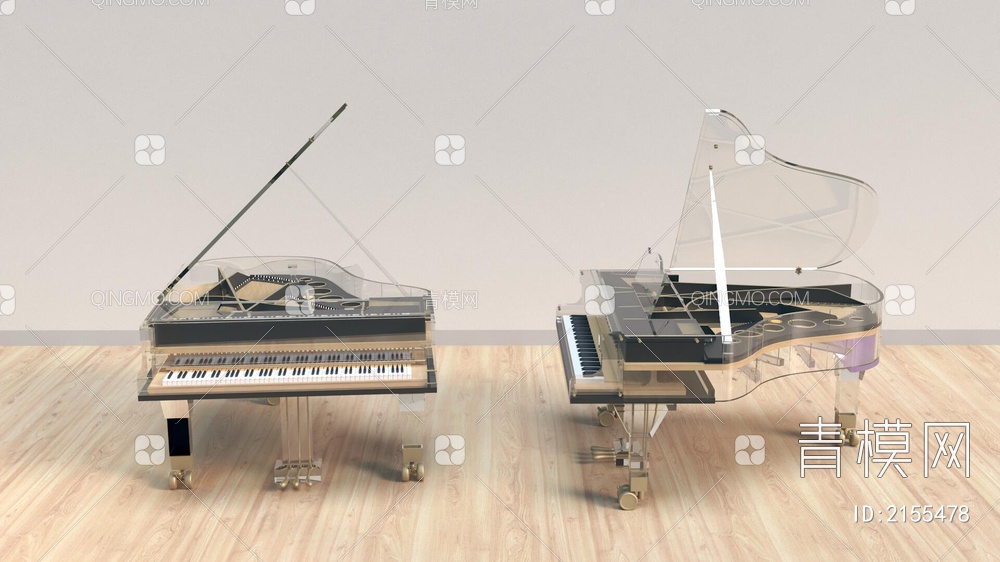 亚克力钢琴3D模型下载【ID:2155478】