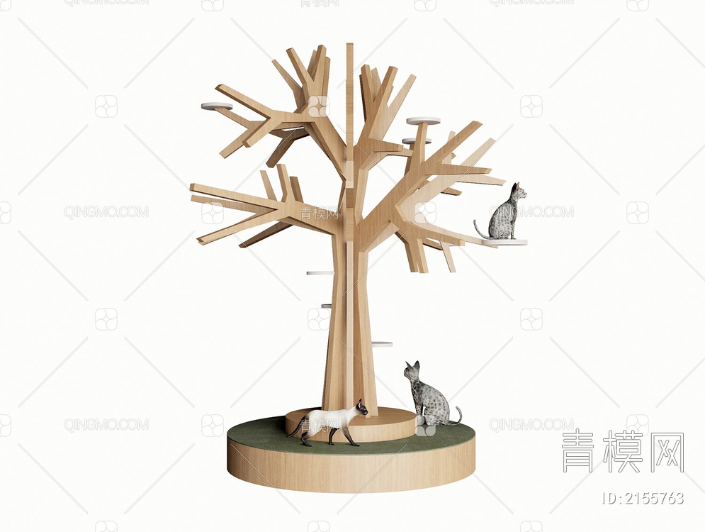 树状形猫爬架SU模型下载【ID:2155763】