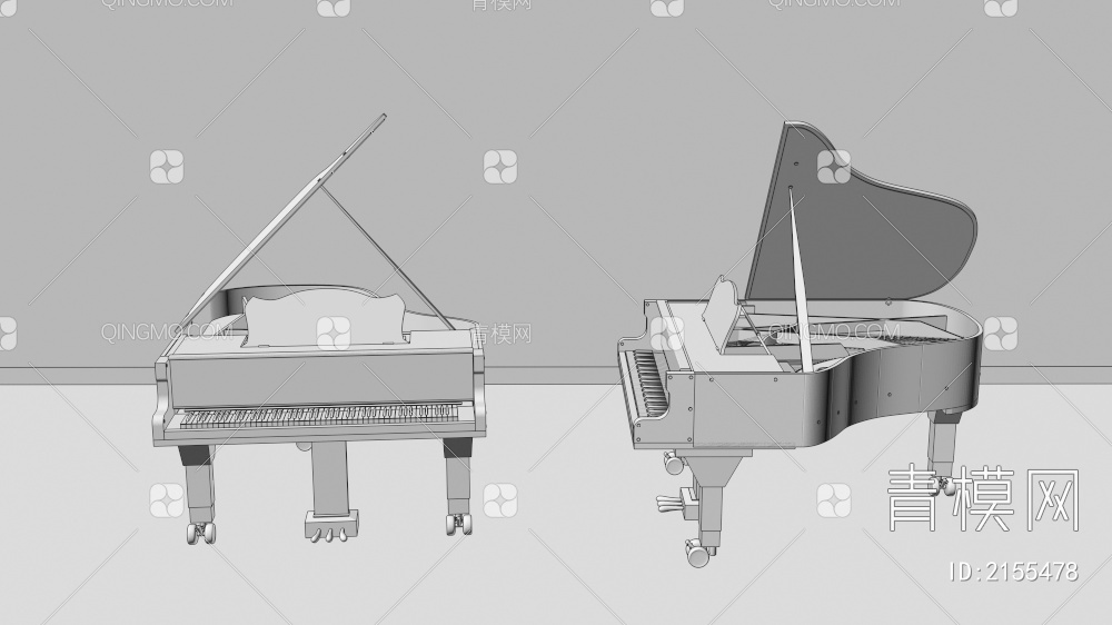 亚克力钢琴3D模型下载【ID:2155478】