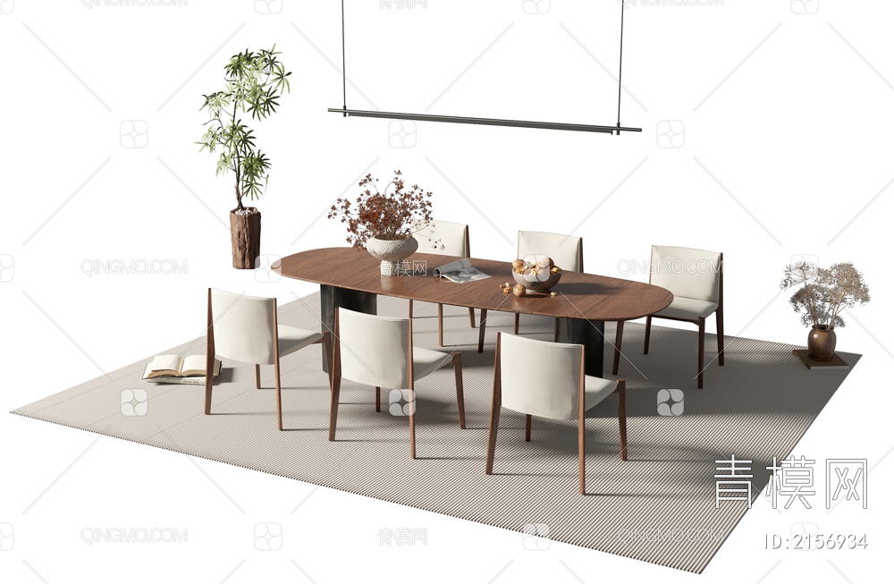 餐桌椅组合3D模型下载【ID:2156934】