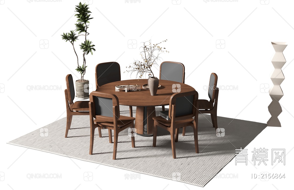 餐桌椅组合3D模型下载【ID:2156864】