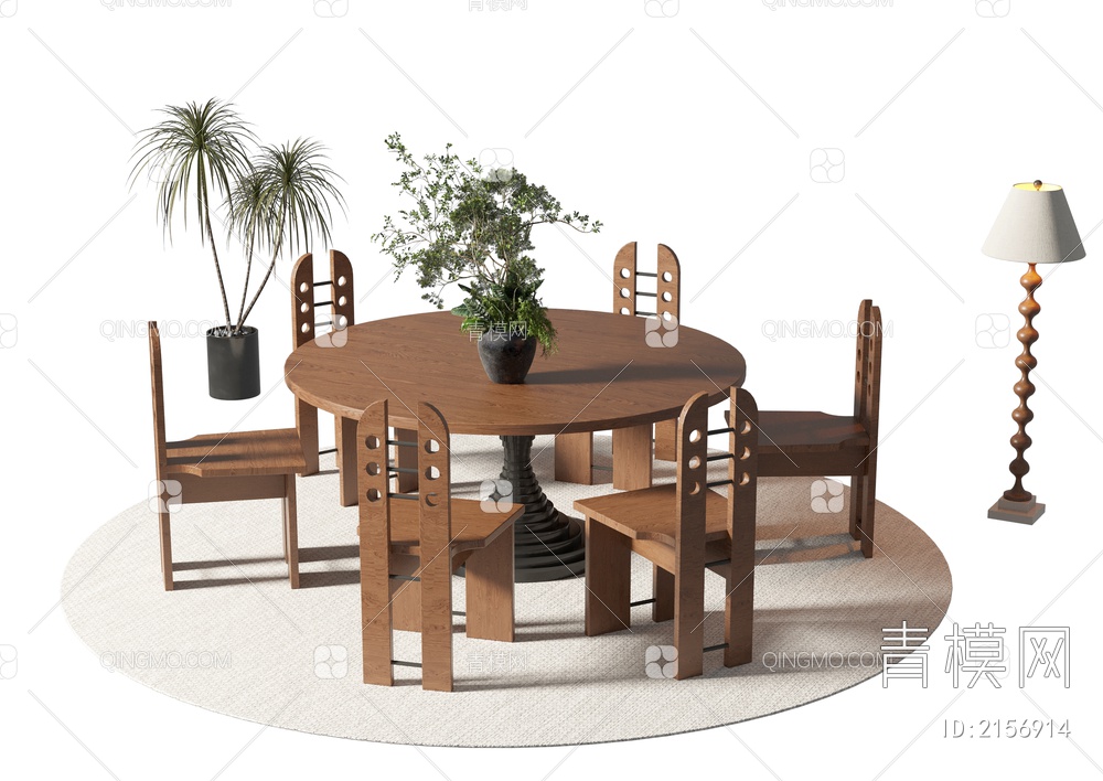 餐桌椅组合3D模型下载【ID:2156914】