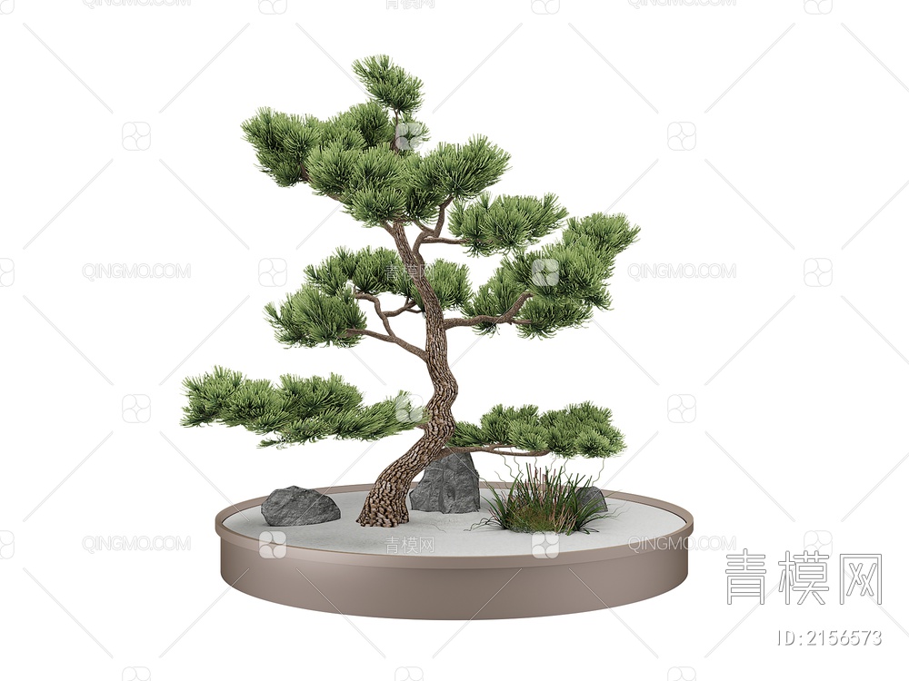 景观 景观松树 假山景观3D模型下载【ID:2156573】