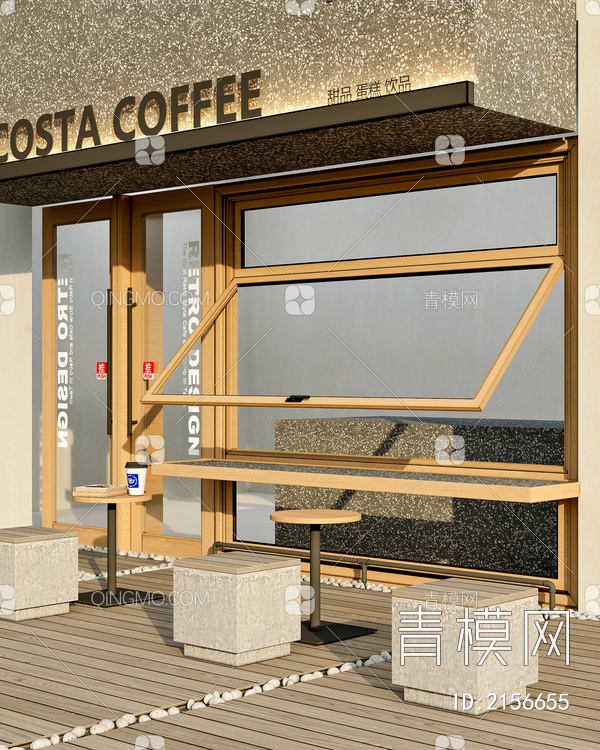 咖啡厅门头3D模型下载【ID:2156655】