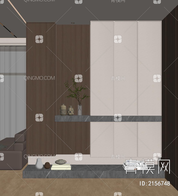 玄关鞋柜SU模型下载【ID:2156748】