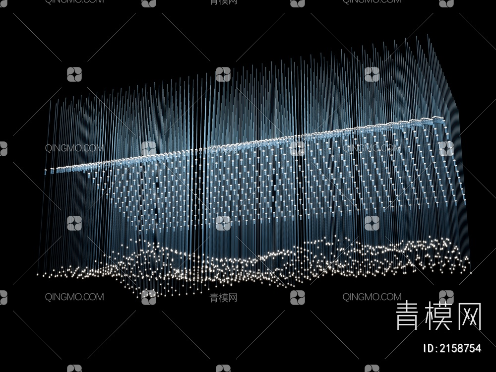 大厅吊灯 大堂吊灯 售楼部吊灯 纤维吊灯 波浪吊灯 吊灯3D模型下载【ID:2158754】
