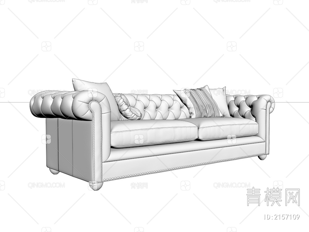 多人软包棕色皮革沙发3D模型下载【ID:2157109】