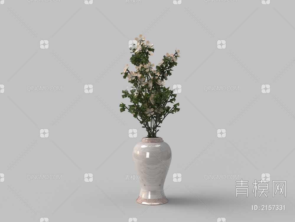 花瓶花卉3D模型下载【ID:2157331】