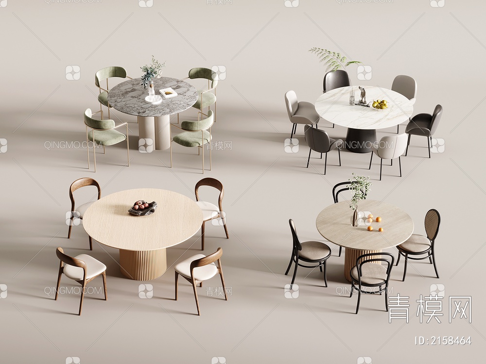 餐桌椅3D模型下载【ID:2158464】