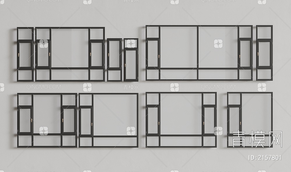 窗户 平开窗 推拉窗 飘窗 落地窗3D模型下载【ID:2157801】