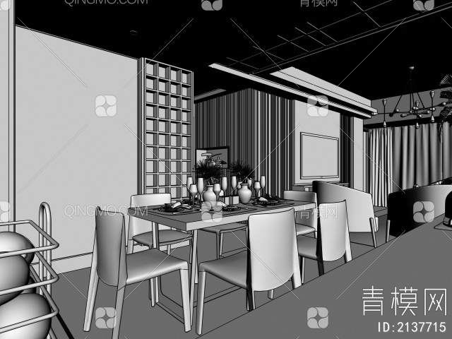 混搭客餐厅3D模型下载【ID:2137715】
