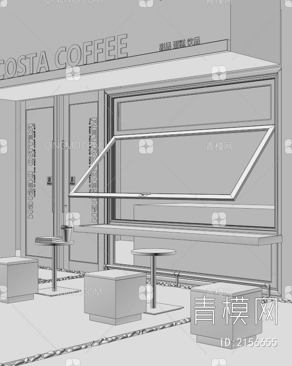 咖啡厅门头3D模型下载【ID:2156655】