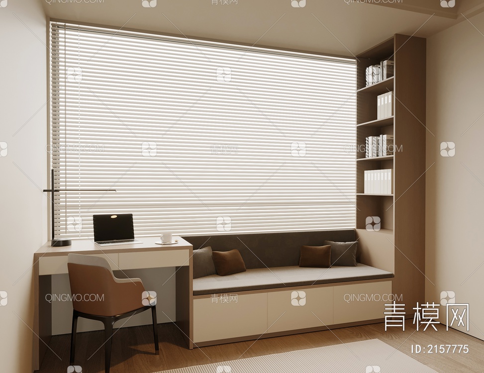 飘窗 窗台 窗帘3D模型下载【ID:2157775】