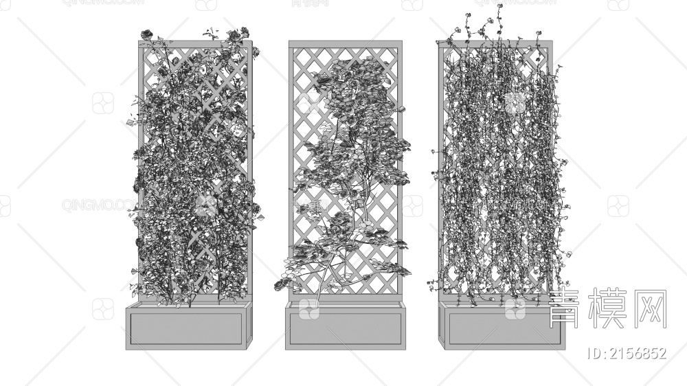 藤蔓植物_花架_绿植墙3D模型下载【ID:2156852】