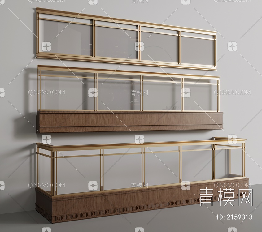 玻璃护栏围栏3D模型下载【ID:2159313】