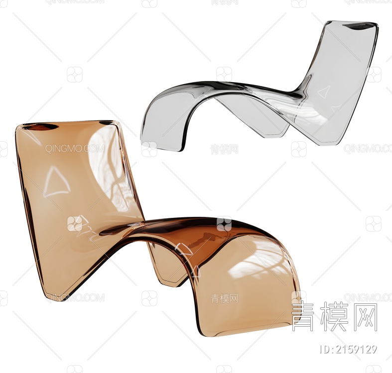 亚克力休闲椅  躺椅3D模型下载【ID:2159129】